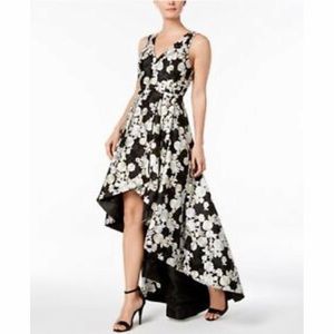 EUC Calvin Klein High Low Embroidered Floral Gown